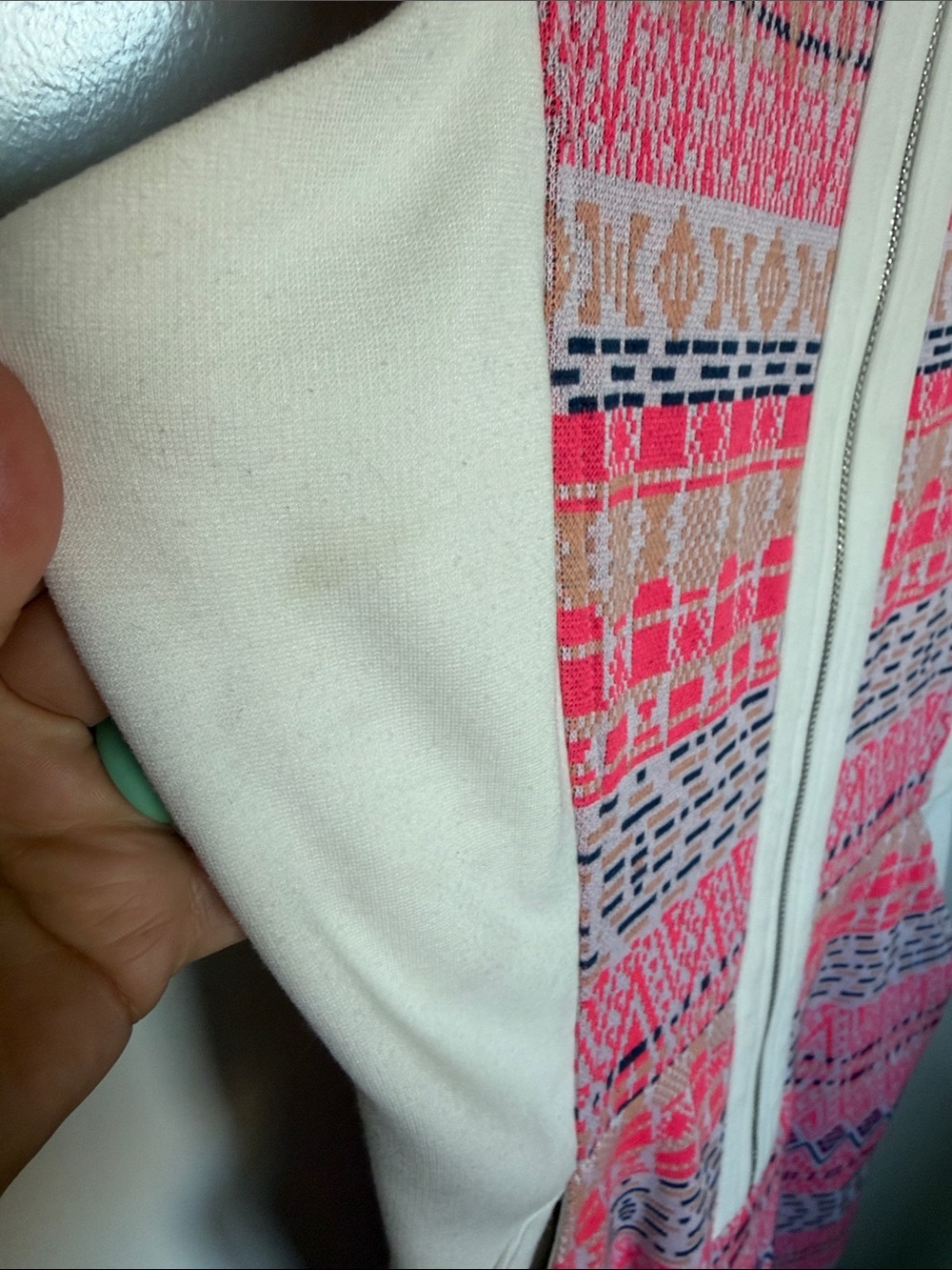 Ella Moss Pink and Cream Patterned Zip-Front Dress - Picture 2 of 2